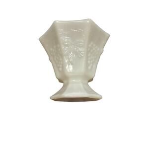 Vintage Milk Glass Anchor Hocking Pedestal Dish